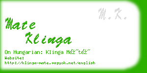 mate klinga business card